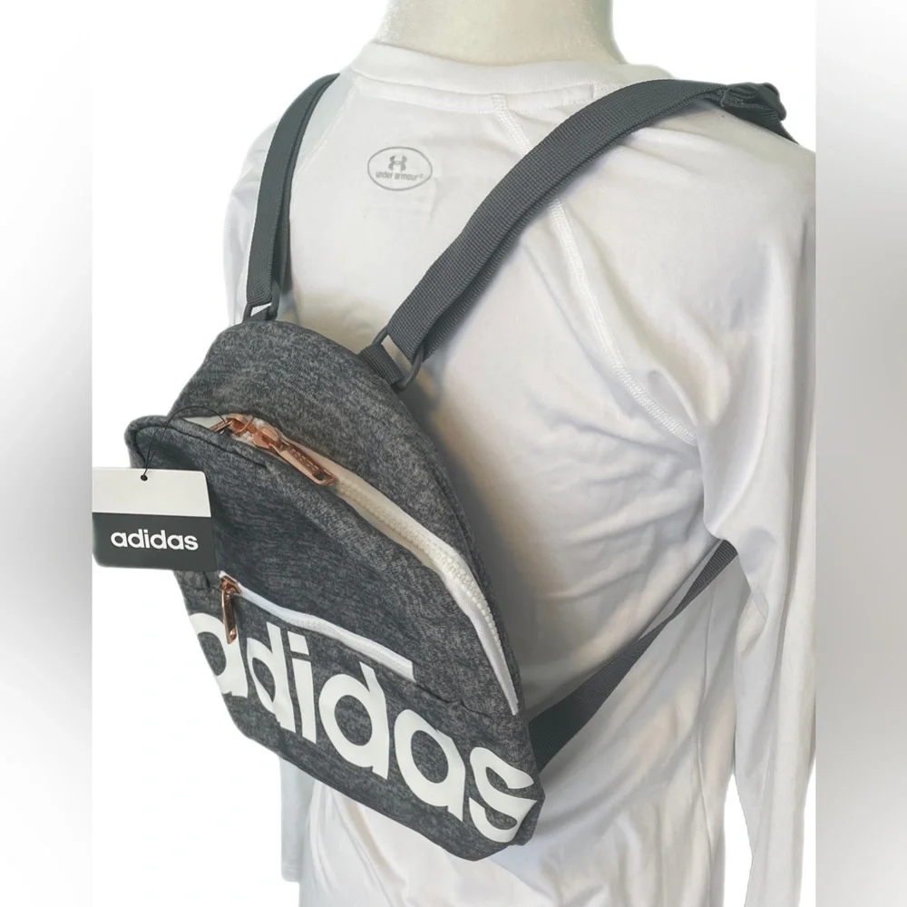 NWT Adidas Linear Mini Backpack grey/white